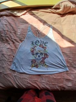 Love & Roses Skull Graphic Strappy Tank Top