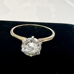 💎 Natural .43ct (G) Color Solitaire Round Diamond Y/G Engagement Ring