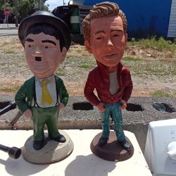 Charlie Chaplin Or James Dean Chalk Statues 