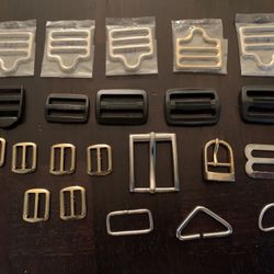 Lot of Belt Buckles, Slide Buckles and D Rings