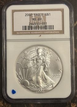 $1 2002 coin USA MS 69 Ag. 999.9