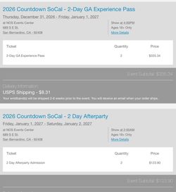Countdown NYE tickets