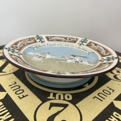 Antique Vintage Pierrefonds Cake Plate Stand Pedestal Plate The Tournament 8”