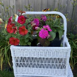 Vintage Wicker Magazine Rack 