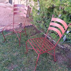 (2) Metal Outdoor Bistro Chairs 