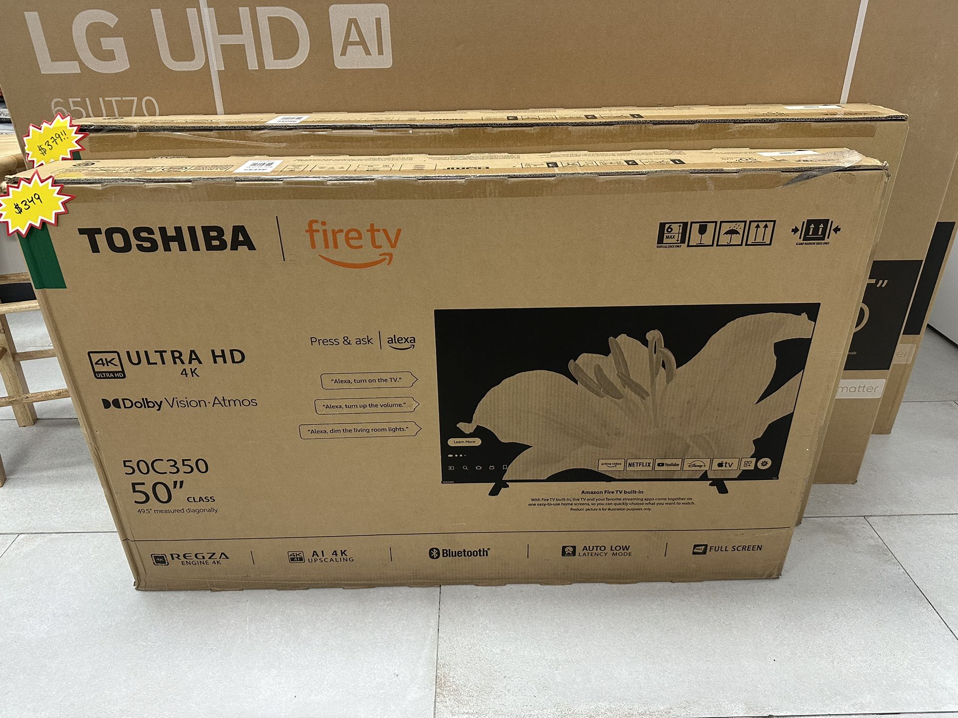 Toshiba 50” 4K Fire TV New! $349 Cash Or Card!!