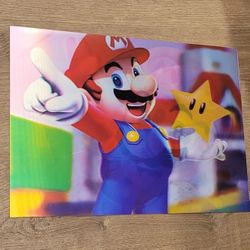 Super Mario 3D Holographic Nintendo Poster