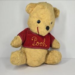 Antique Vintage Winnie the Pooh Plush Stuffed Animal 16" 50s 60s Walt Disney