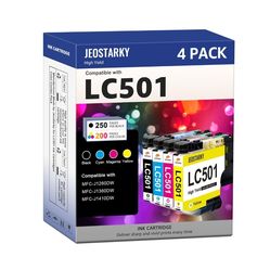 LC501 Ink Cartridges Compatible for Brother LC501 Ink Cartridges LC501XL LC501 Ink Works with Brother Printer MFC-J1360DW MFC-J1410DW MFC-J1260W (Blac