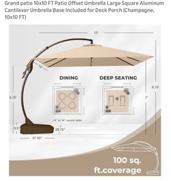 New never been opened 10x10 deck, patio umbrella