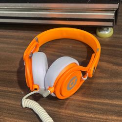 Beats Mixr Orange Headphones Non Bluetooth