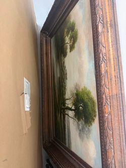Framed Landscape Oil Painting