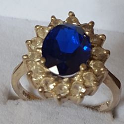 Precious, 925 silver vintage ring, Zirconia diamonds, Sim Sapphrie, 4.14g, Sz6.5 
