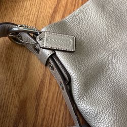 Coach Silver Leather Shoulder Bag