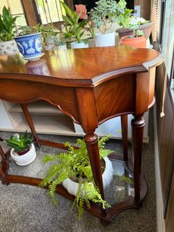 Vintage wood console table