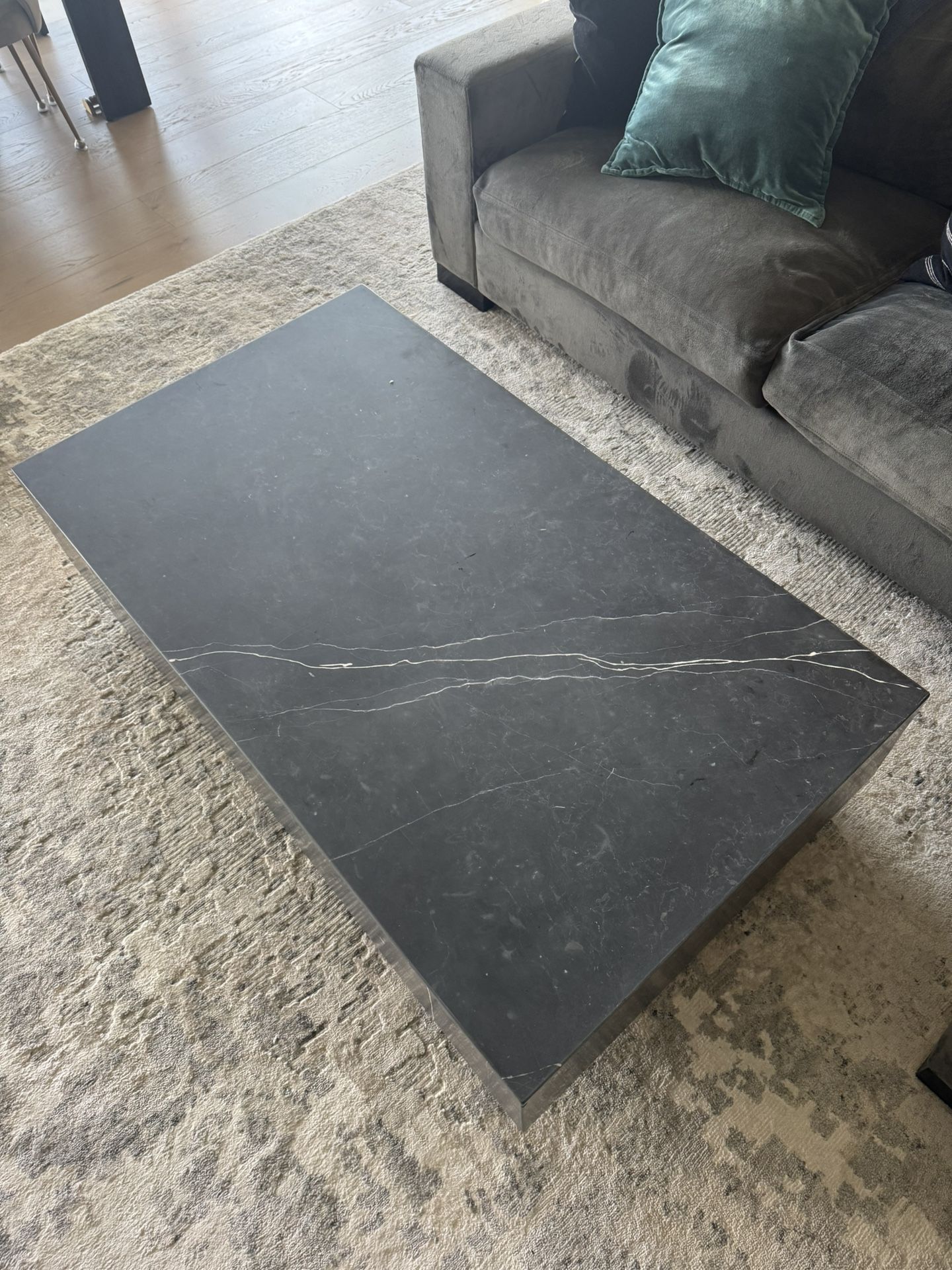 Restoration Hardware Marble Plinth Coffee Table