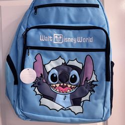 STITCH WALT DISNEY WORLD BACKPACK LIGHT BLUE BRAND NEW WITH TAG