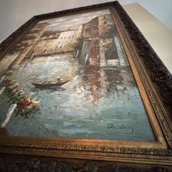 Venice Oil Painting , extremely Large H80”xW65”.