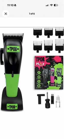 TPOB Play Barber Hair Clippers for Men 7500 RPM with Rubber Black/Green/Pink