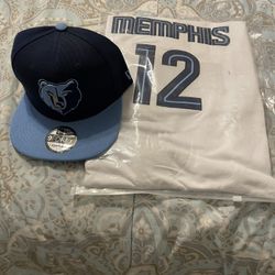 Memphis Grizzlies Ja Morant stitched jersey and hat message for size Availability 