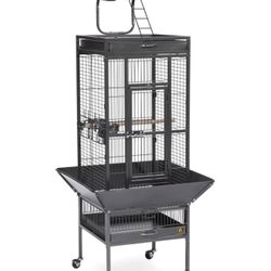 Two Prevue Hendrix Wrought Iron Birdcages (Tan & black)
