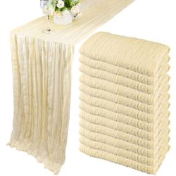 12 BEIGE/CREAM TABLE RUNNERS