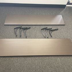Two 4' Wide x 12" Deep Wall Shelf / Shelves