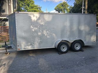 18ft. V nose enclosed trailer double axle. Light work