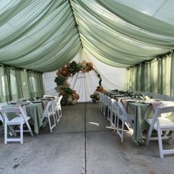 Tent Decor, Tent Draping, Table Setting