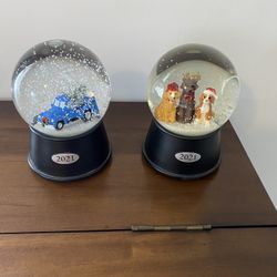 Two 2021 Snow Globes