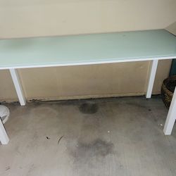 White Glass Desk