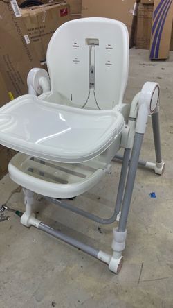 3-in-1 Foldable Baby High Chair with Wheels & Adjustable Height (12-36 Months)