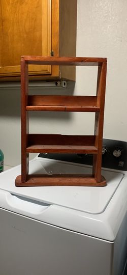 wooden three tier shelf