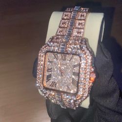 Iced out Cartier watch