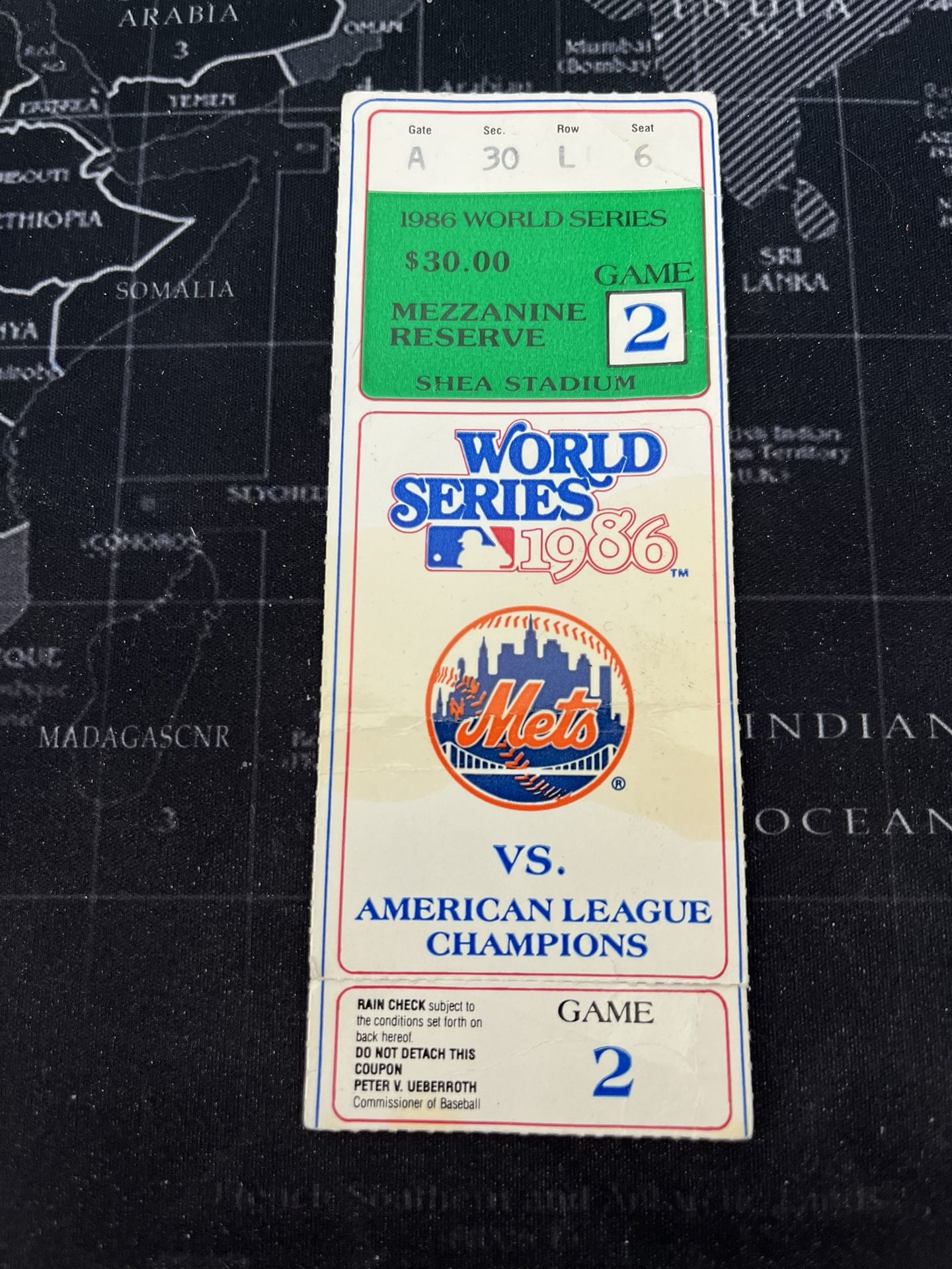 1986 World Series Ticket Stub