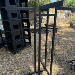 Black Clothing Racks - Adjustable In Height - 4 Arms
