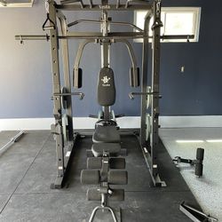 Vesta Fitness Smith Machine 1001 w/Bench Attachment | 230lb Bumpers Olympic Weights | 7ft Olympic Bar | Gym Equipment | FREE DELIVERY/INSTALL🚚 