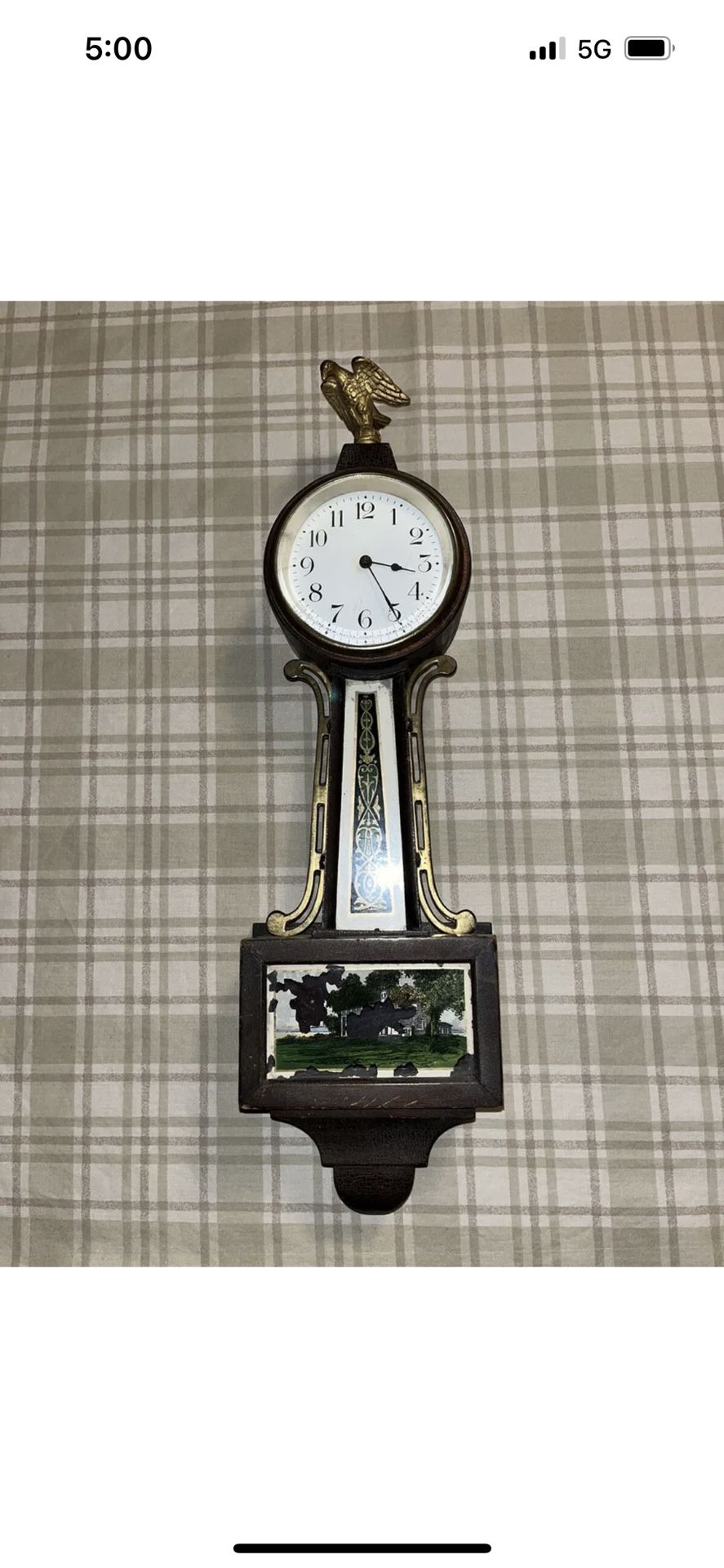 Antique Banjo Clock, New Haven Clock Co., 745 Circ 1910