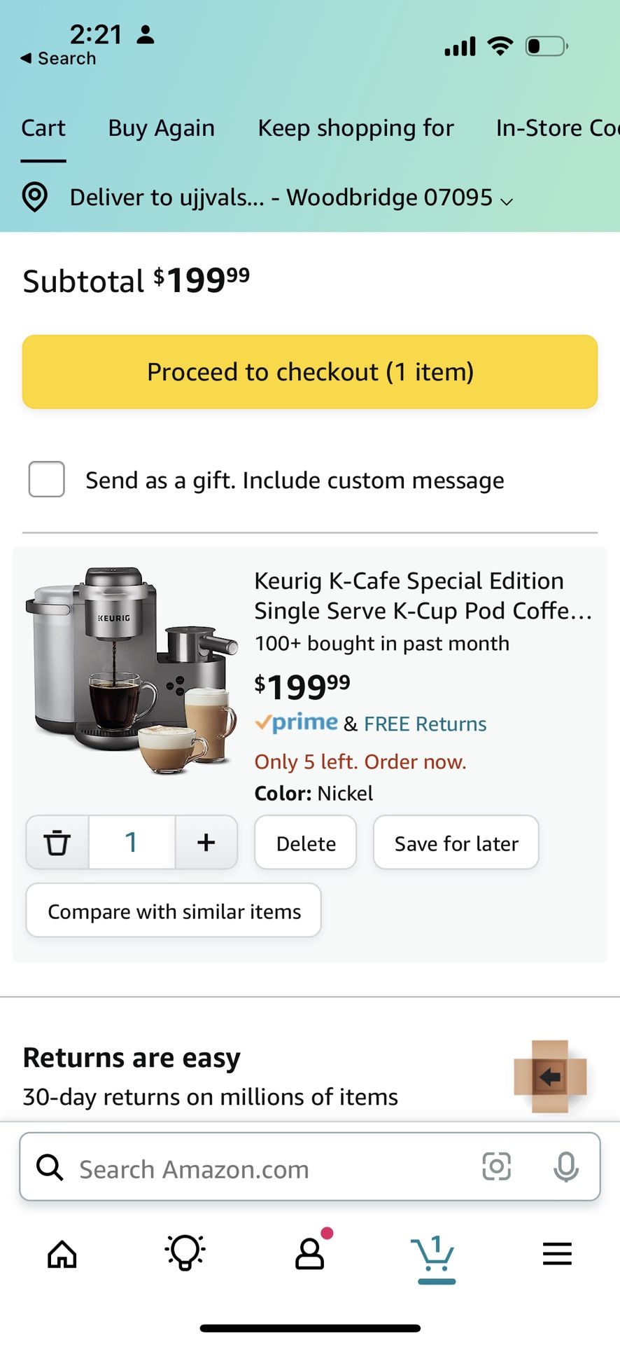 Keurig Kcafe Coffee Espresso Latte Maker K-pod Kcup
