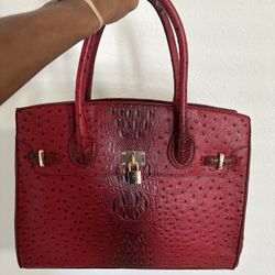 Red Snake skin bag 