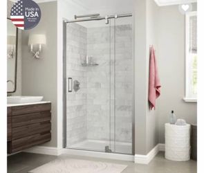 UTILE ALCOVE SHOWER WALL - CARRARA and pan