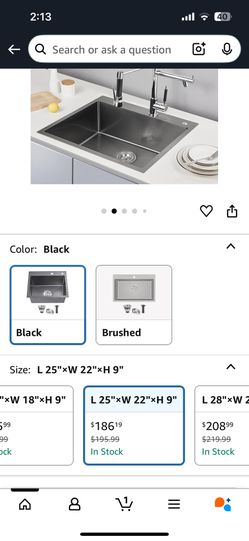 Stainless Steel Sink Black Finish