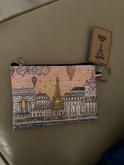 Paris  France Zip Pouch coin purse souvenir- New