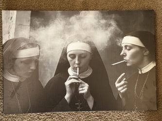 Retro Nun Canvas Print