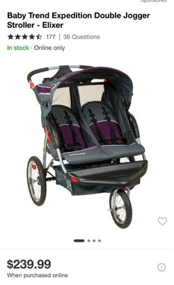 Double Jogger Stroller Baby Trend Expedition Elixer