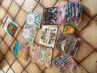 Adult Coloring Books and Markers Bundle