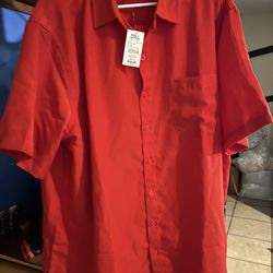 DXL HB RED POLO BUTTON UP 1XL