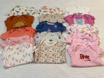 15-piece baby short sleeve onesies 3-6M