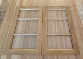 New Ikea Vedhamn Oak 18x30 Glass Doors for Sektion Cabinets