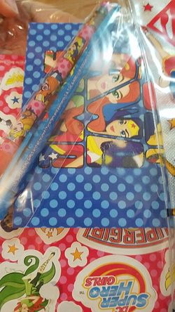 DC women hero notebook stickers pencil